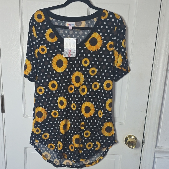 LuLaRoe Tops - Reborn Sunflower and Polka Dot Short Sleeve Tee